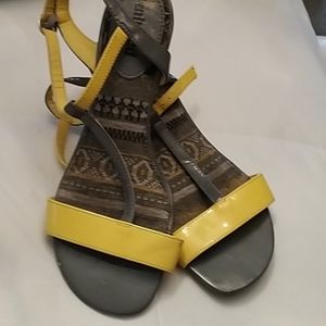 Yellow and grey patent